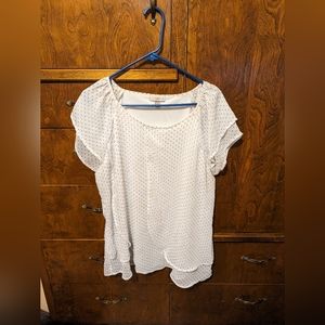 Small polka dots white top